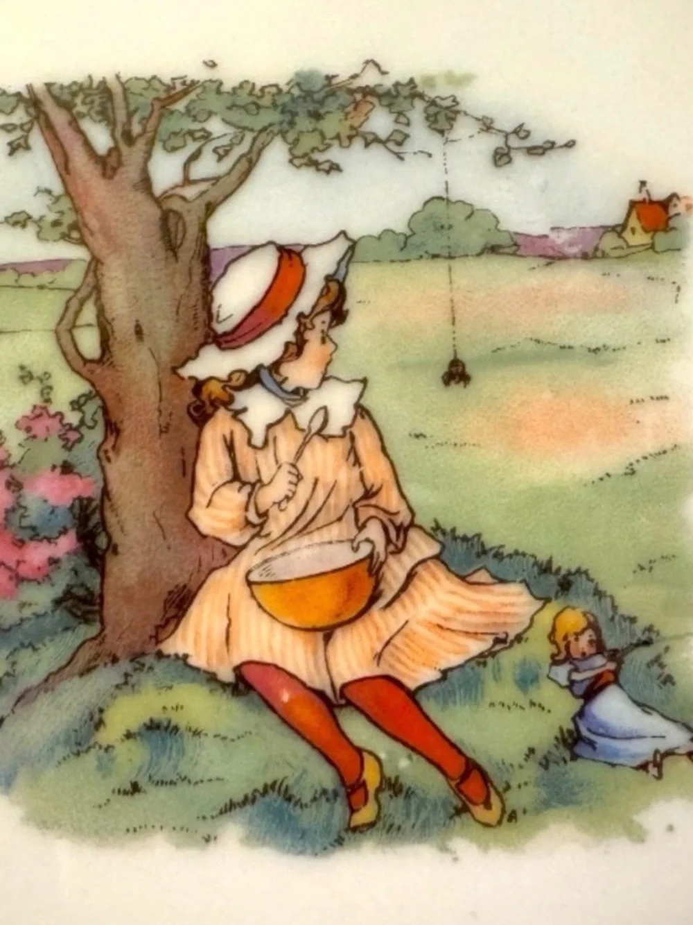 VINTAGE Little Miss Muffet Nursery Rhyme Plate - Classic Children’s Illustration